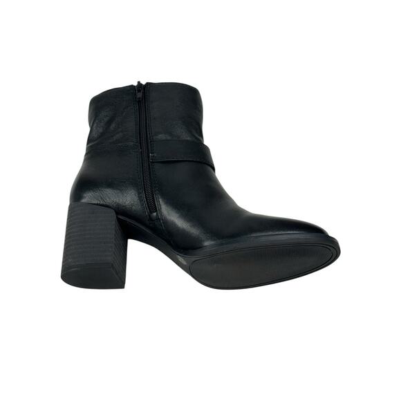 Lucky Brand Achelle Buckled Black Leather Moto Booties Womens Size 9.5M New - Picture 8 of 13